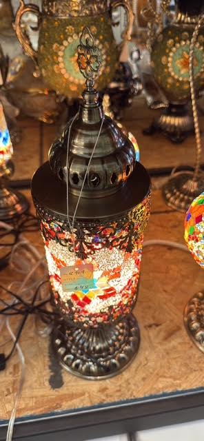 Turkish Style Table Lamp – Multicolor Glass, 15" Height, E26 LED Bulb