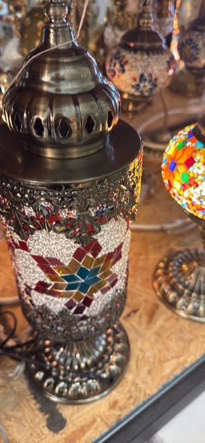 Turkish Style Table Lamp – Multicolor Glass, 15" Height, E26 LED Bulb
