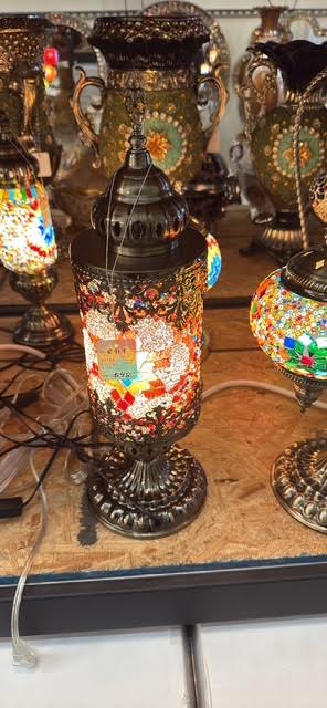 Turkish Style Table Lamp – Multicolor Glass, 15" Height, E26 LED Bulb