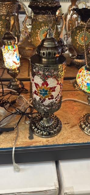 Turkish Style Table Lamp – Multicolor Glass, 15" Height, E26 LED Bulb