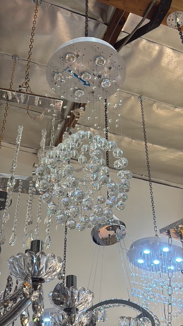 Modern Spiral Crystal Chandelier – Ceiling Mount LED 40MM crystal Fixture (Size: 29H 21)