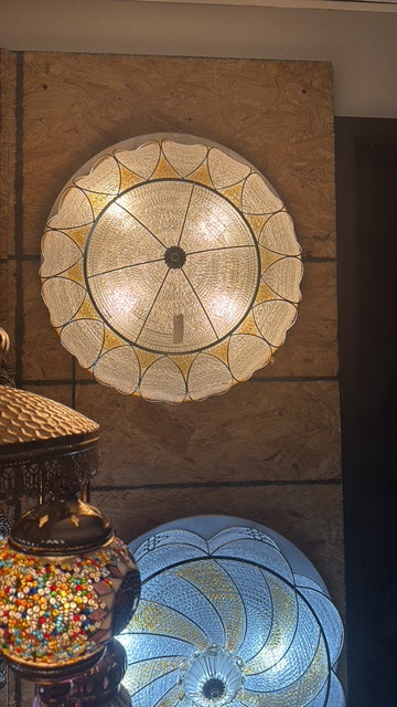 Handmade Gold Wall Sconce with Asfour Crystal – 4-Light, 19" Height x 19" Width