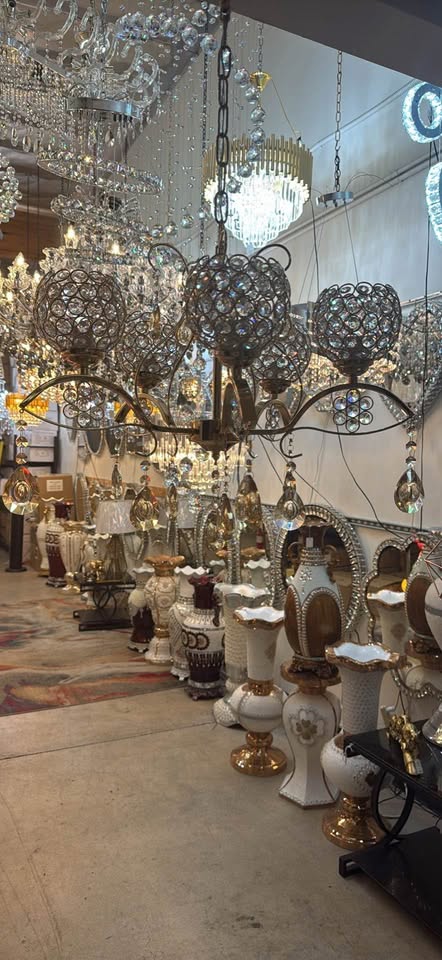 Elegant Gold Crystal Chandelier – 6 Light, Hanging Pendant