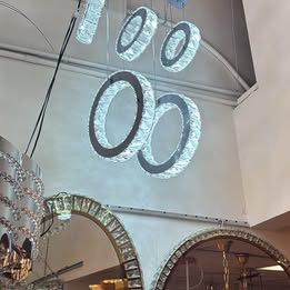 clearance Modern Crystal LED Chandelier with 6 Ring Design adjustable