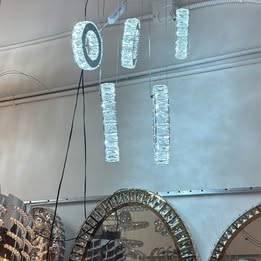 clearance Modern Crystal LED Chandelier with 6 Ring Design adjustable