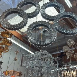 (cleareance) Modern Crystal LED Chandelier with 5 Ring Design adjustable