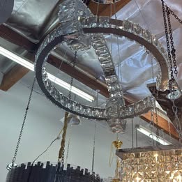 Clearance Modern Crystal LED Chandelier with Swirl Ring Design ( adjustable)