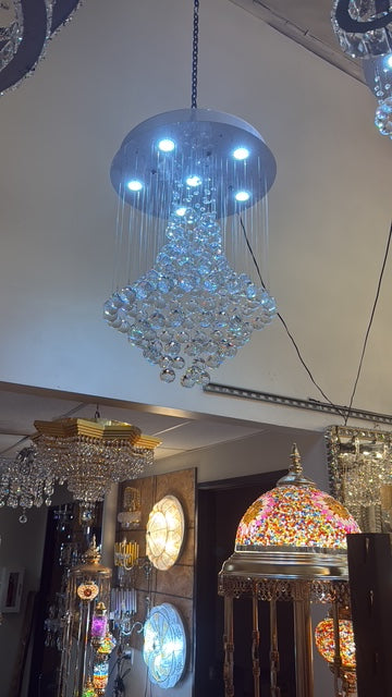 Modern Square Crystal Chandelier – 29" Height x 21" Width