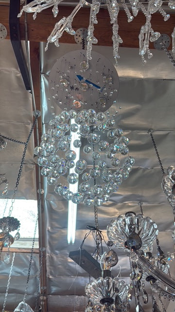 Modern Spiral Crystal Chandelier – Ceiling Mount LED 40MM crystal Fixture (Size: 29H 21)