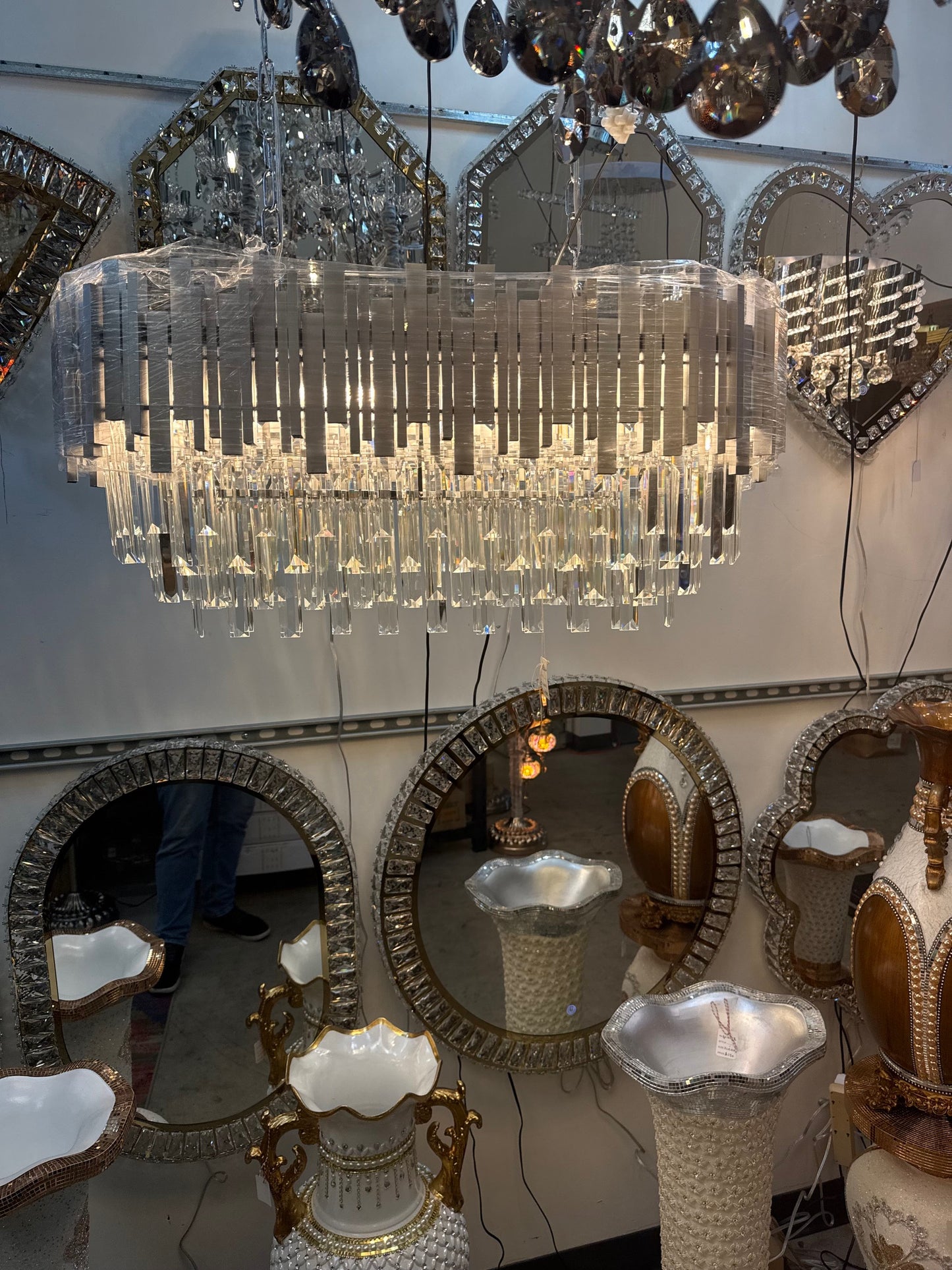 Modern Rectangular Crystal Chandelier – Glam Elegance