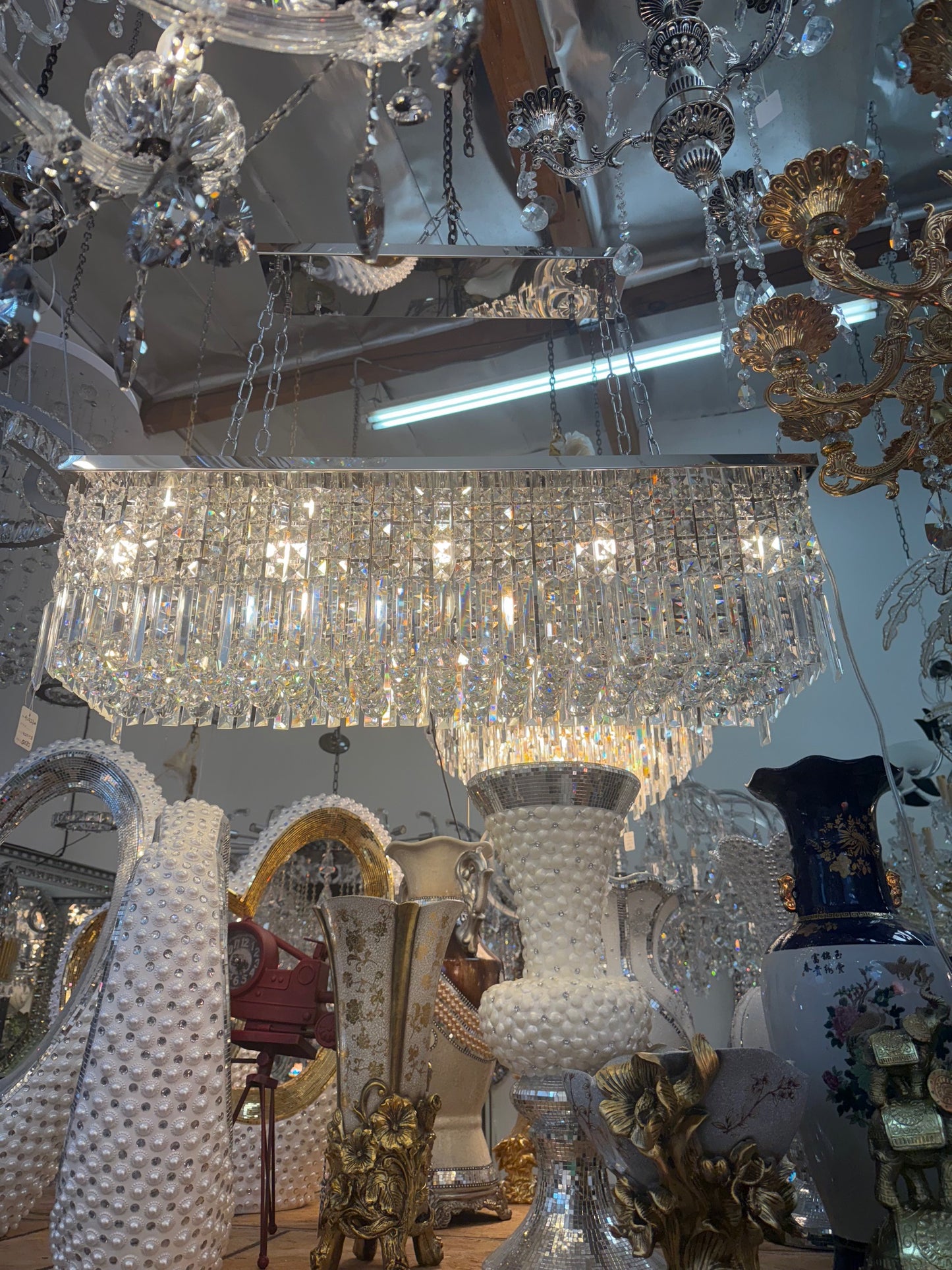 Sleek & Sparkling – Modern Crystal Rectangle Chandelier
