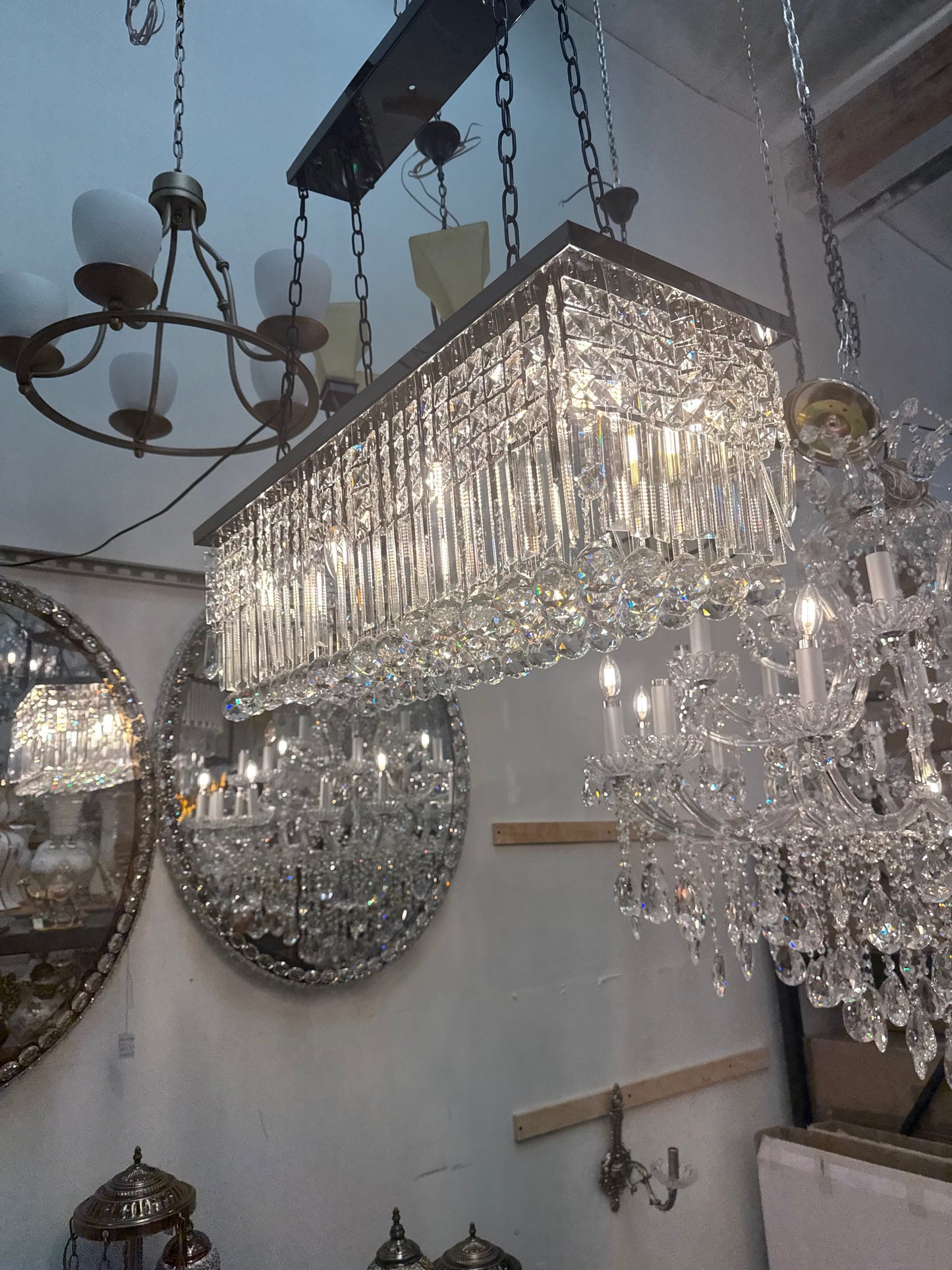 Sleek & Sparkling – Modern Crystal Rectangle Chandelier