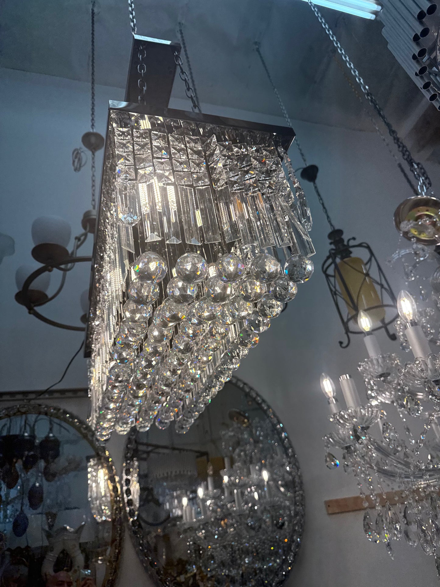 Sleek & Sparkling – Modern Crystal Rectangle Chandelier