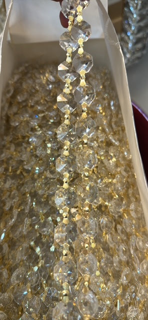 480 Crystal Beads with Golden Connectors – 30 Strands, 16 Pieces Each ( Adjustable)