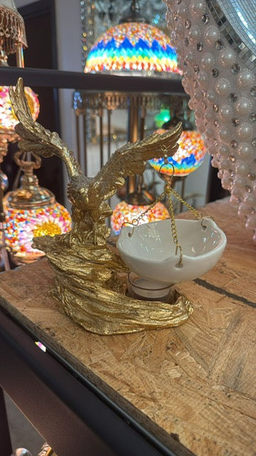 Majestic Golden Eagle Ceramic Oil Burner – H 7"
