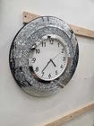 Luxury Round Crystal Clock with Original Hand-Cut Crystals (Size: 18W 18H)