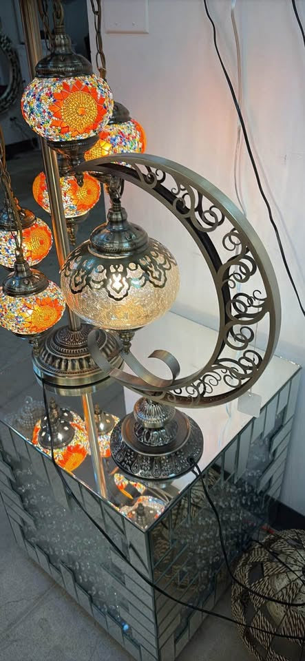 Golden Crystal Halo Chandelier – H21" x W14"