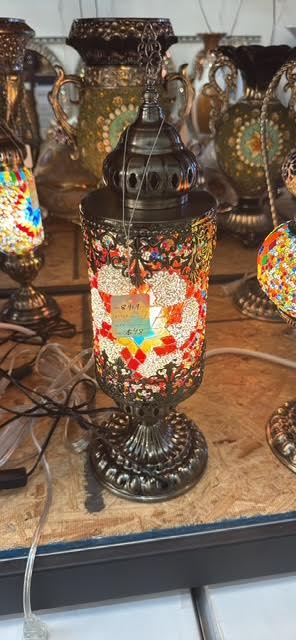 Turkish Style Table Lamp – Multicolor Glass, 15" Height, E26 LED Bulb