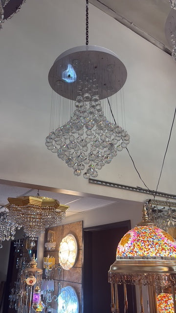 Modern Square Crystal Chandelier – 29" Height x 21" Width