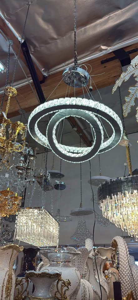 LED chandelier with orginial crystals Size:15H 15W for small circle  Large circle: 26W26H