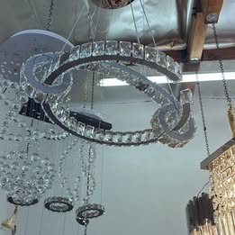 Clearance Modern Crystal LED Chandelier with Swirl Ring Design ( adjustable)