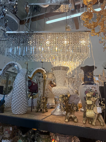 Modern Rectangular Crystal Chandelier – Glam Elegance