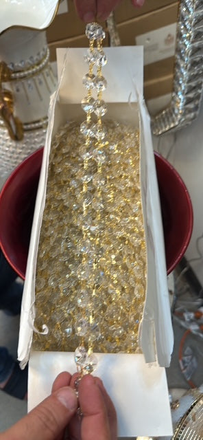 480 Crystal Beads with Golden Connectors – 30 Strands, 16 Pieces Each ( Adjustable)