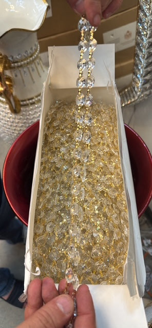 480 Crystal Beads with Golden Connectors – 30 Strands, 16 Pieces Each ( Adjustable)