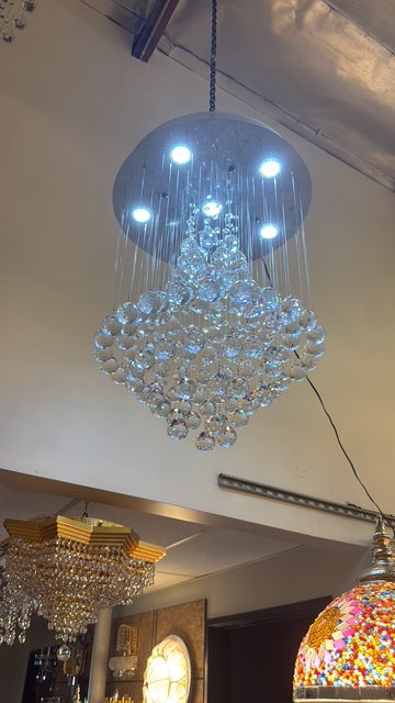 Modern Square Crystal Chandelier – 29" Height x 21" Width