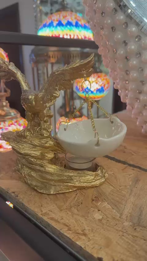 Majestic Golden Eagle Ceramic Oil Burner – H 7"